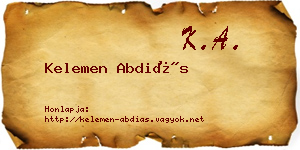 Kelemen Abdiás névjegykártya